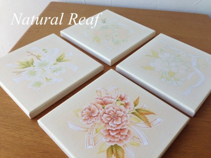 桜のキルトフレーム4枚